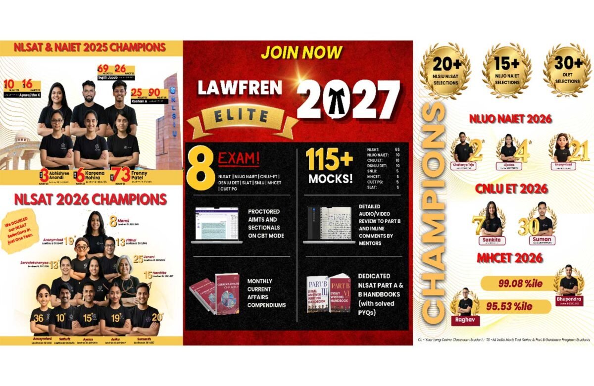 Lawfren Rated Among the Best NLSAT Coaching and Best 3 Year LLB Coaching in India
